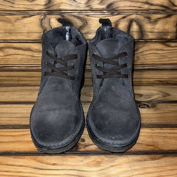 Vince Grey Suede Chukka Boots Womens Size 8.5 Leather Ankle Lined Made in Italy - Picture 2 of 9